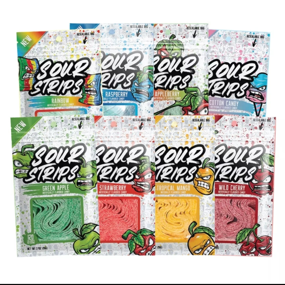 Sour strips candy