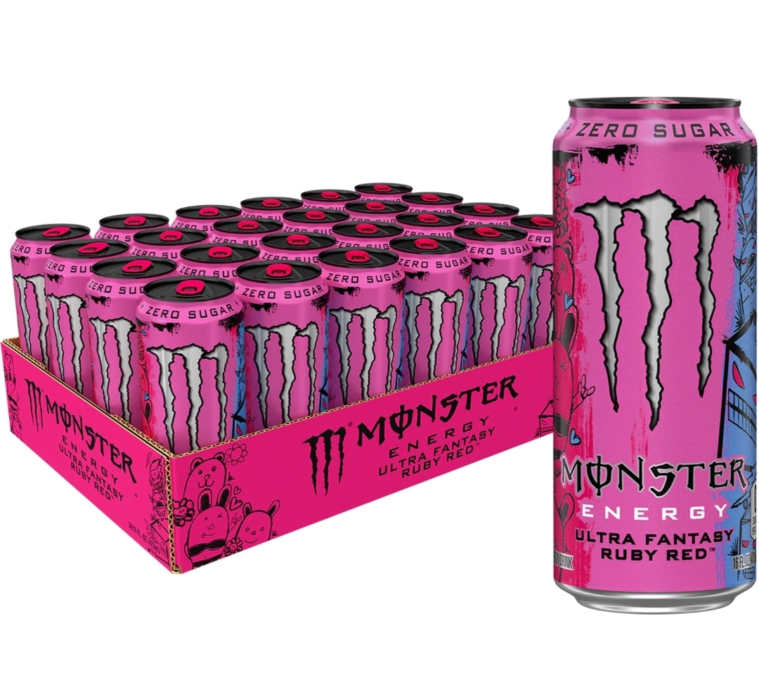 Monster energy ultra fantasy ruby red (12 cans) USA imported